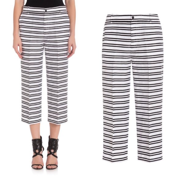 J BRAND Caldwell Cropped Stripe Pants Culottes - Picture 6 of 12